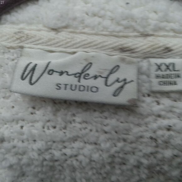 WONDERLY Open Front Long Sleeve Cream Long Cardigan Sweater XXL - Picture 3 of 5